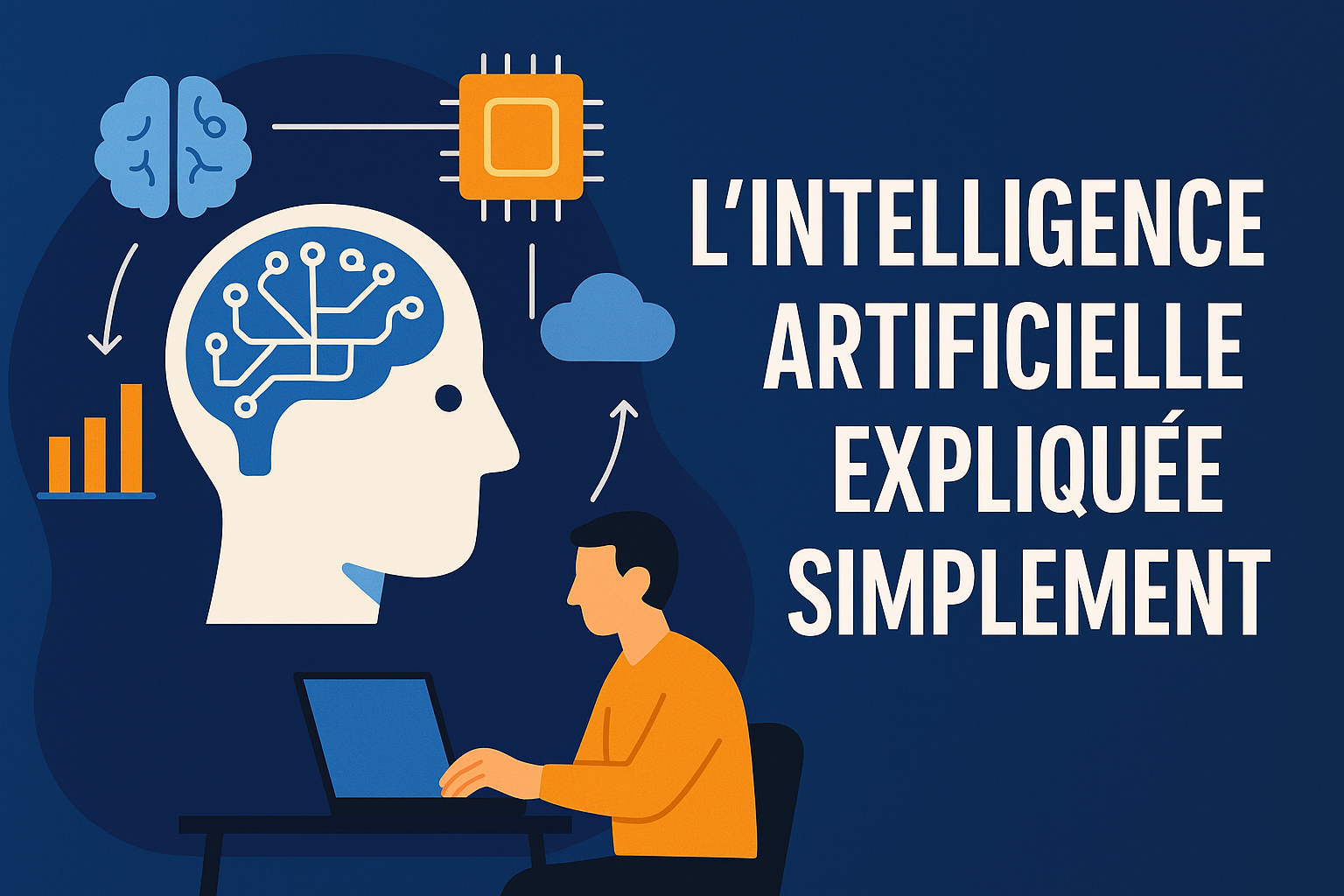Illustration : L'intelligence artificielle expliquée simplement.