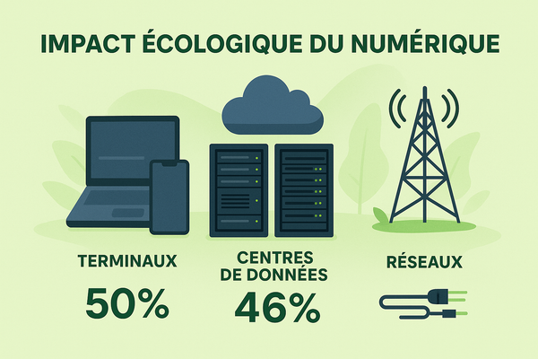 Illustration : Impact écologique du numérique.